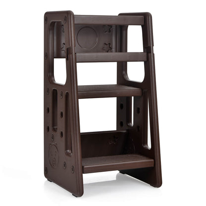 Kids Kitchen Step Stool with Double Safety Rails , Brown Toddler & Kids Furniture   at Gallery Canada