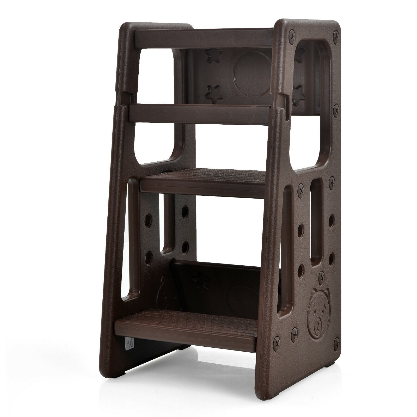 Kids Kitchen Step Stool with Double Safety Rails , Brown Toddler & Kids Furniture   at Gallery Canada