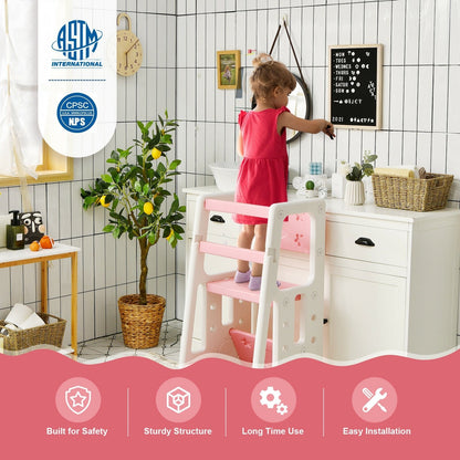 Kids Kitchen Step Stool with Double Safety Rails , Pink Toddler & Kids Furniture   at Gallery Canada