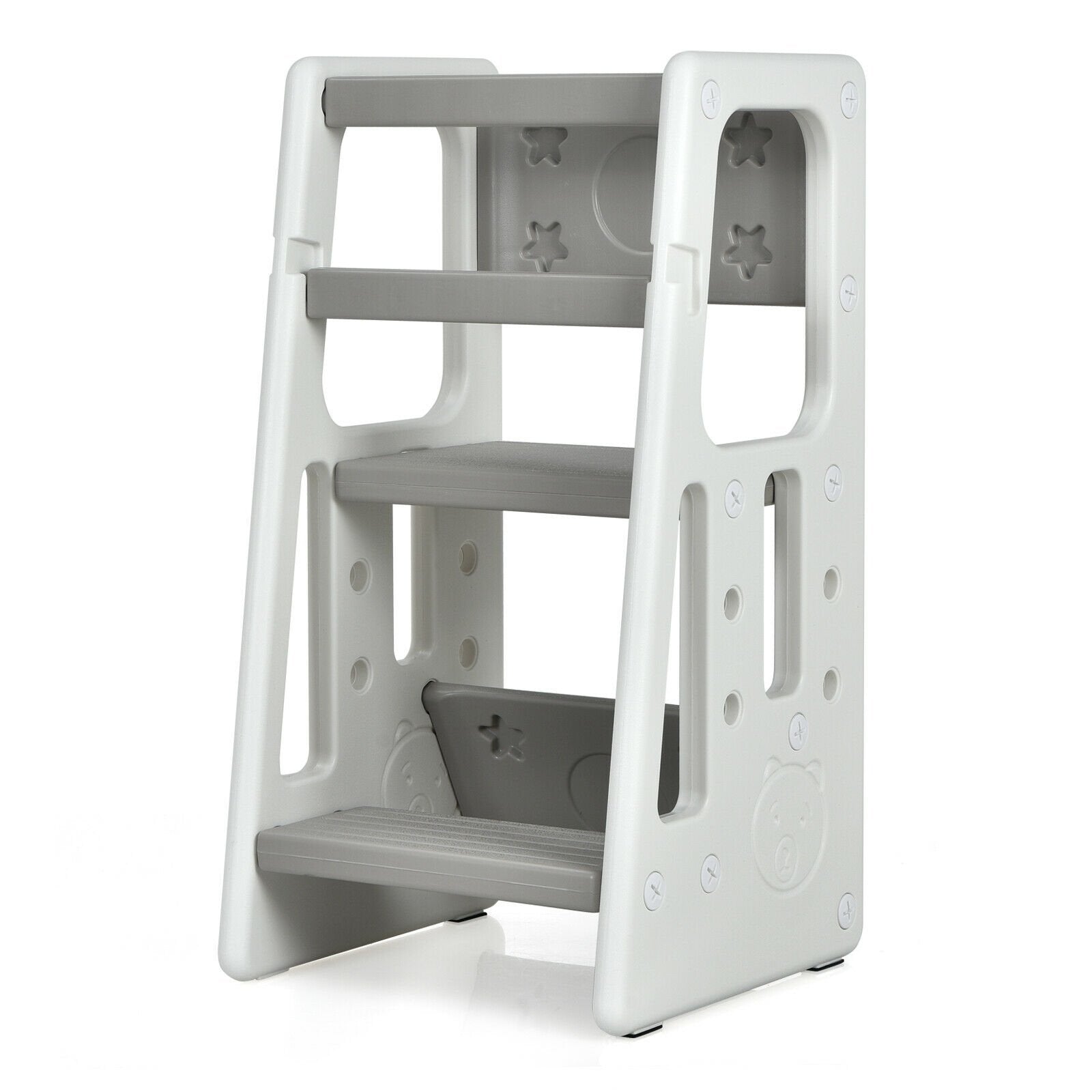 Kids Kitchen Step Stool with Double Safety Rails , Gray Toddler & Kids Furniture   at Gallery Canada