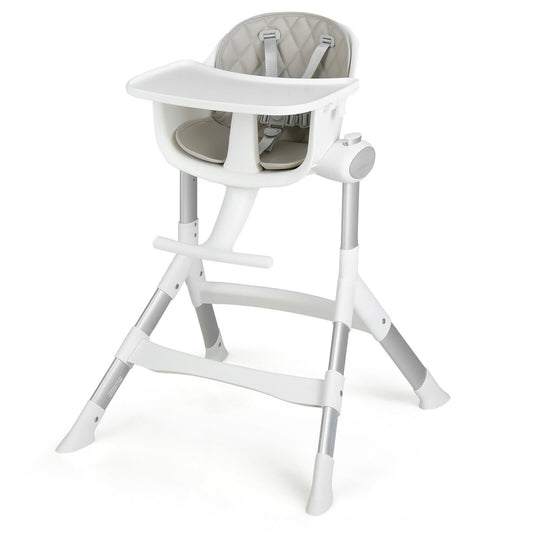 4-in-1 Convertible Baby High Chair with Aluminum Frame, Gray High Chairs   at Gallery Canada