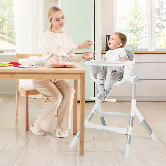 4-in-1 Convertible Baby High Chair with Aluminum Frame, Gray High Chairs   at Gallery Canada
