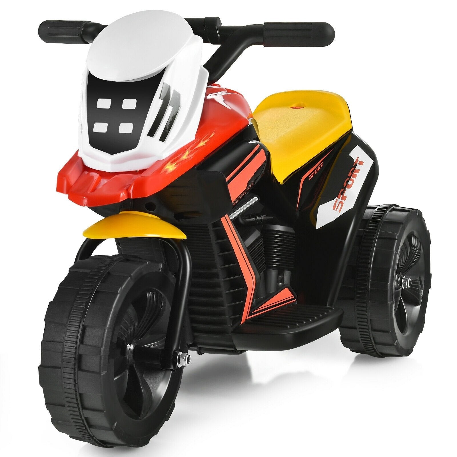 6V 3-Wheel Electric Ride-On Toy Motorcycle Trike with Music and Horn, Multicolor Powered Ride On Toys   at Gallery Canada