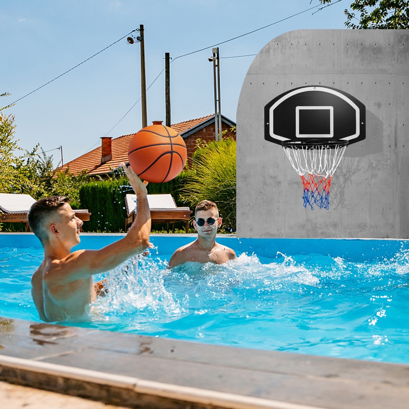 Wall Mounted Basketball Set for Kids Teens Adults, Black Sport Equipments   at Gallery Canada