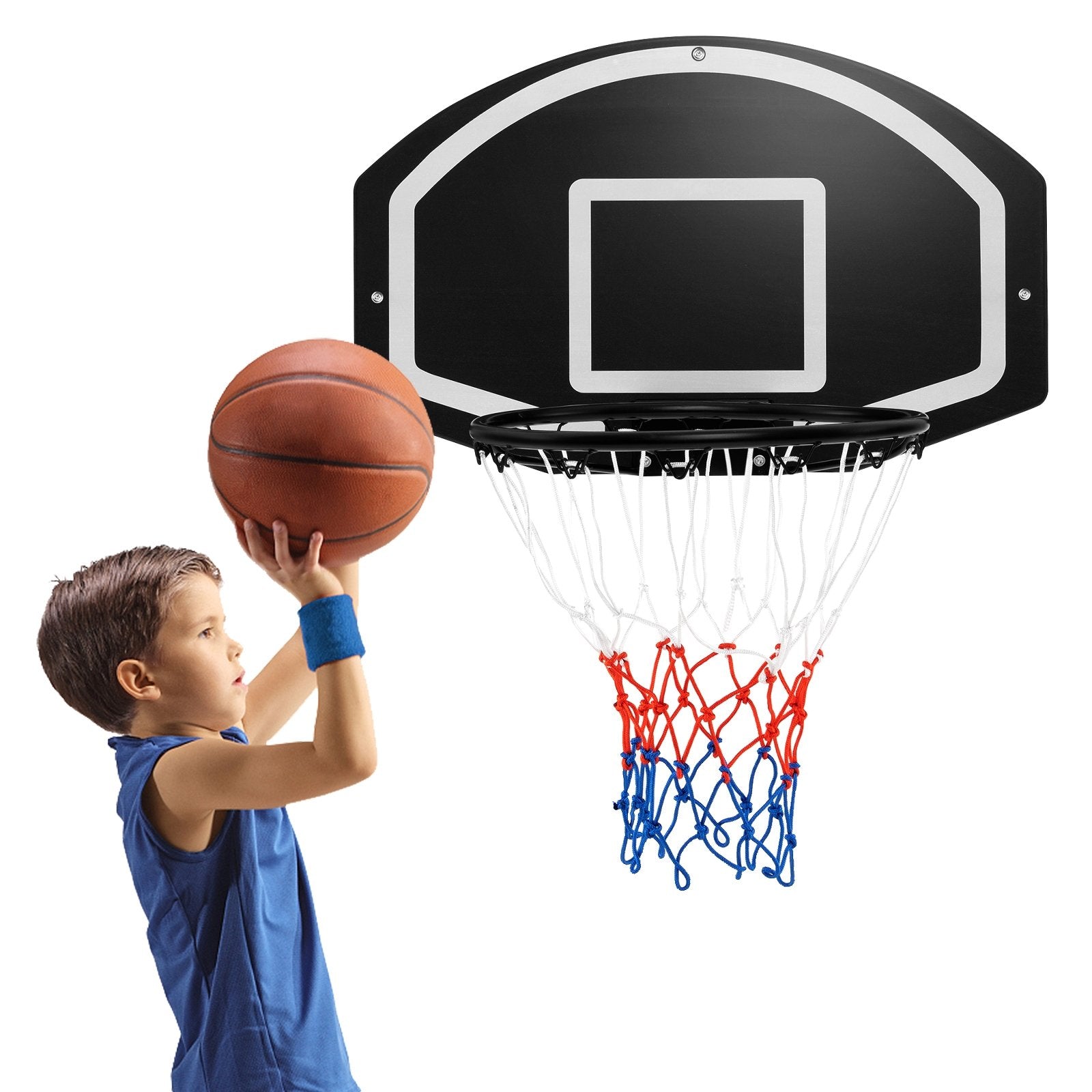 Wall Mounted Basketball Set for Kids Teens Adults, Black Sport Equipments   at Gallery Canada