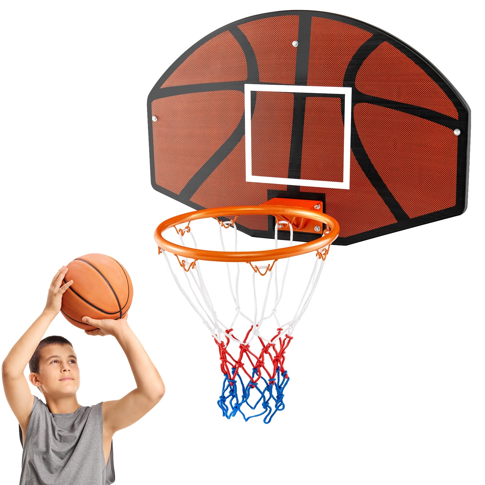 Indoor Outdoor Basketball Games with Large Shatter-proof Backboard, Red Sport Equipments   at Gallery Canada