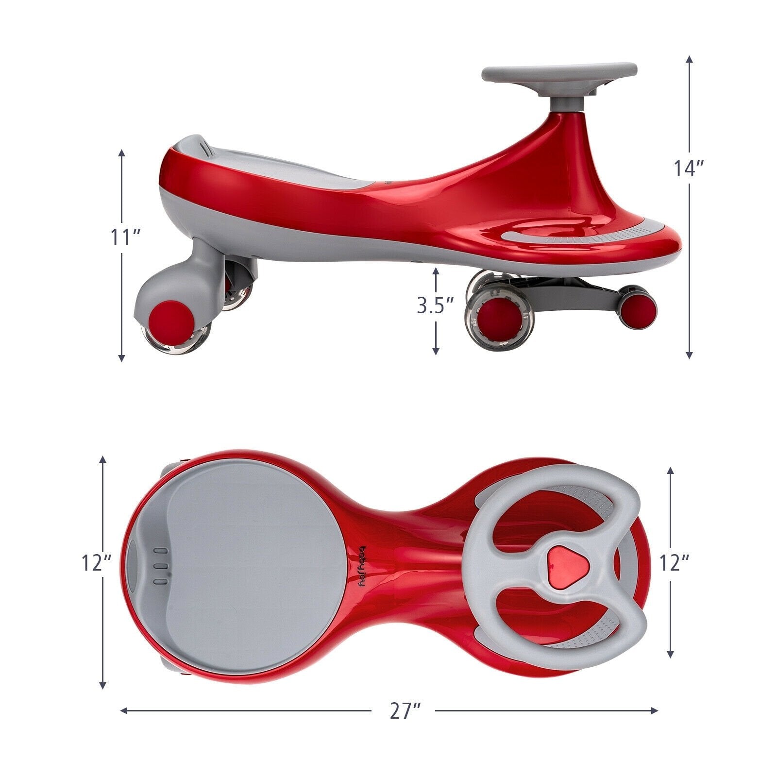 Wiggle Car Ride-on Toy with Flashing Wheels, Red Push & Pedal Ride On Toys   at Gallery Canada