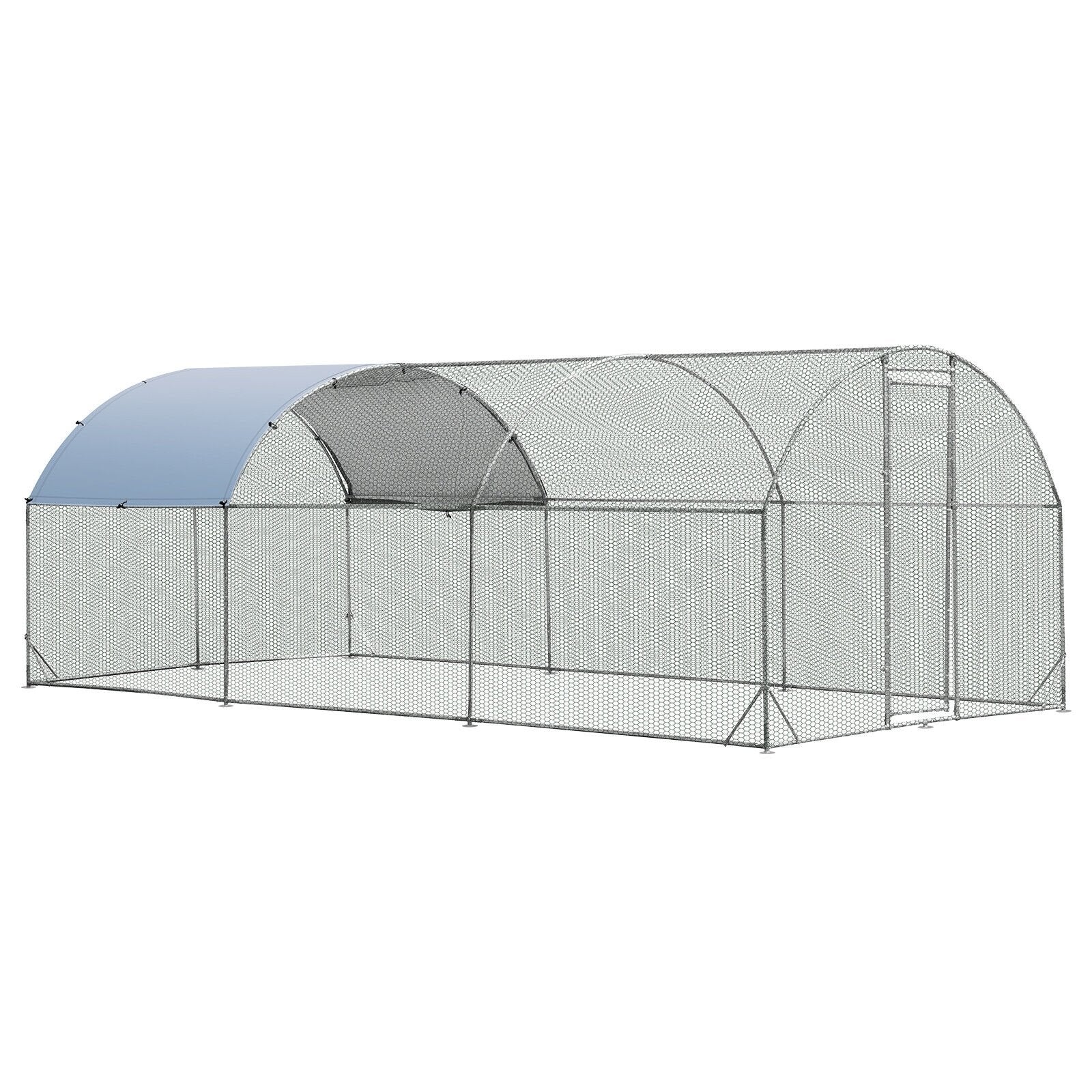 6.2 Feet/12.5 Feet/19 Feet Large Metal Chicken Coop Outdoor Galvanized Dome Cage with Cover-L, Black Chicken Coops   at Gallery Canada