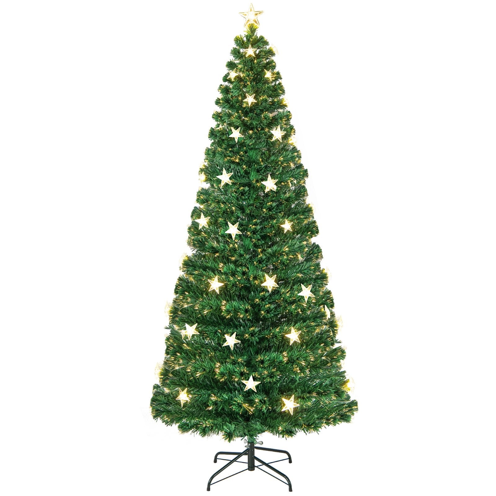 Prelit Fiber Optic Christmas Tree with Warm White Lights-7 ft, Green Christmas Tree   at Gallery Canada