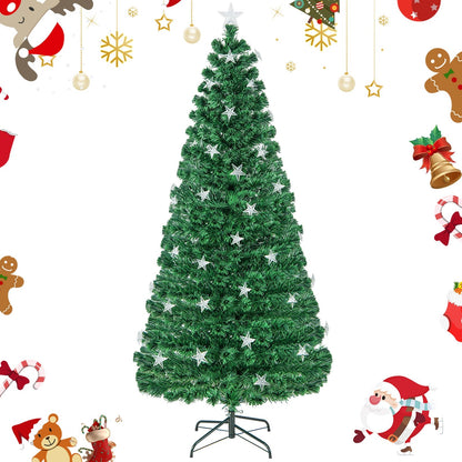 Prelit Fiber Optic Christmas Tree with Warm White Lights-7 ft, Green Christmas Tree   at Gallery Canada