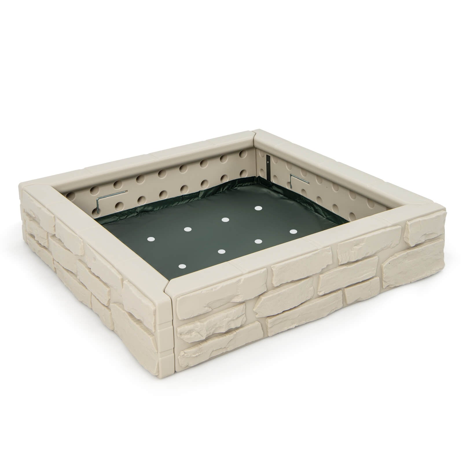 2-In-1 HDPE Kids Sandbox with Cover and Bottom Liner, White Sandboxes at Gallery Canada