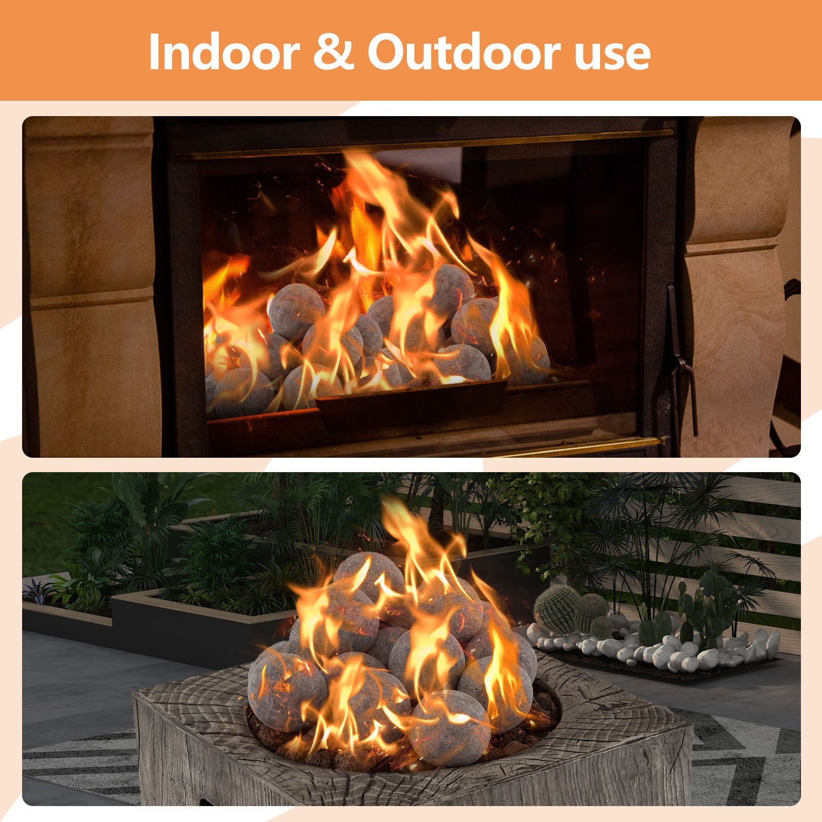 15 Pieces Ceramic Fiber Fire Balls for Outdoor Use, Gray Fire Pits at Gallery Canada
