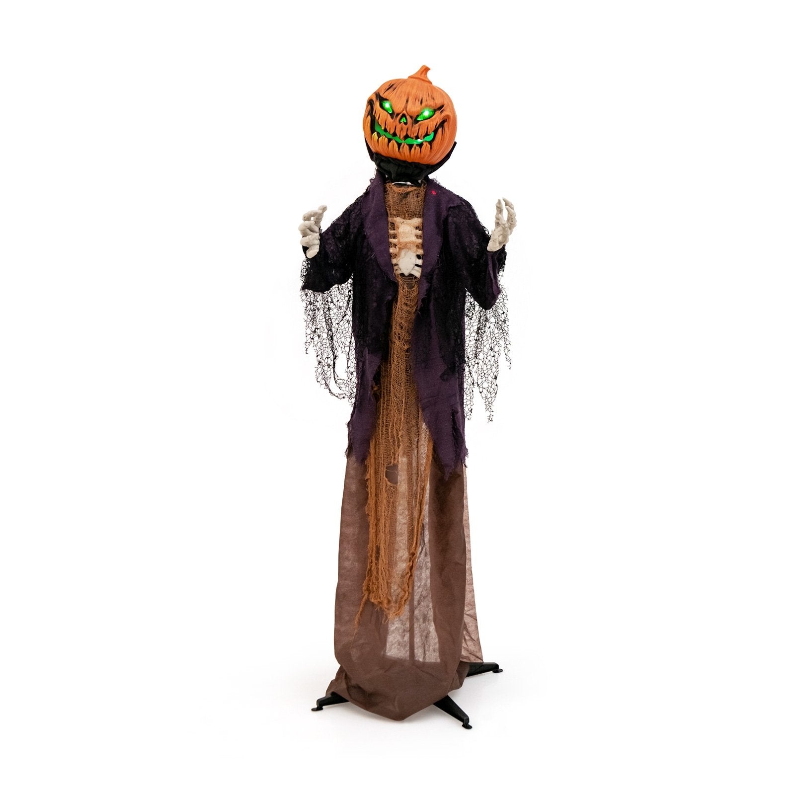 5.6 Feet Halloween Animated Standing Pumpkin Scarecrow, Multicolor Halloween   at Gallery Canada