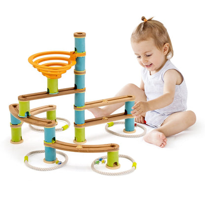 Bamboo Build Run Toy with Marbles for Kids Over 4, Multicolor Learning Toys   at Gallery Canada