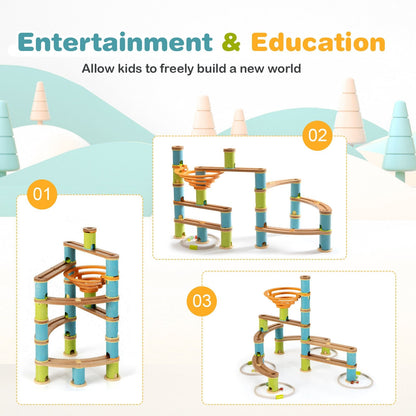 Bamboo Build Run Toy with Marbles for Kids Over 4, Multicolor Learning Toys   at Gallery Canada