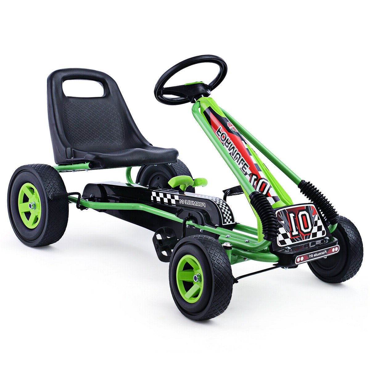 4 Wheels Kids Ride On Pedal Powered Bike Go Kart Racer Car Outdoor Play Toy, Green Powered Ride On Toys   at Gallery Canada