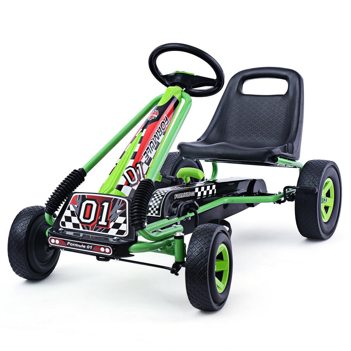 4 Wheels Kids Ride On Pedal Powered Bike Go Kart Racer Car Outdoor Play Toy, Green Powered Ride On Toys   at Gallery Canada