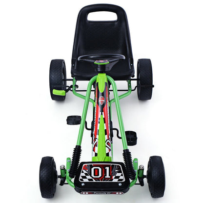 4 Wheels Kids Ride On Pedal Powered Bike Go Kart Racer Car Outdoor Play Toy, Green Powered Ride On Toys   at Gallery Canada