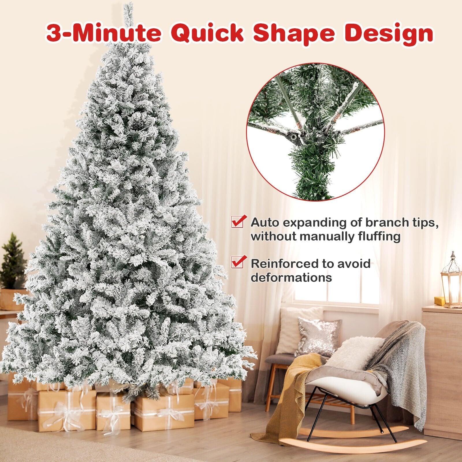 6/7/8 Feet Artificial Xmas Tree 3-Minute Quick Shape-8 ft Christmas Tree   at Gallery Canada