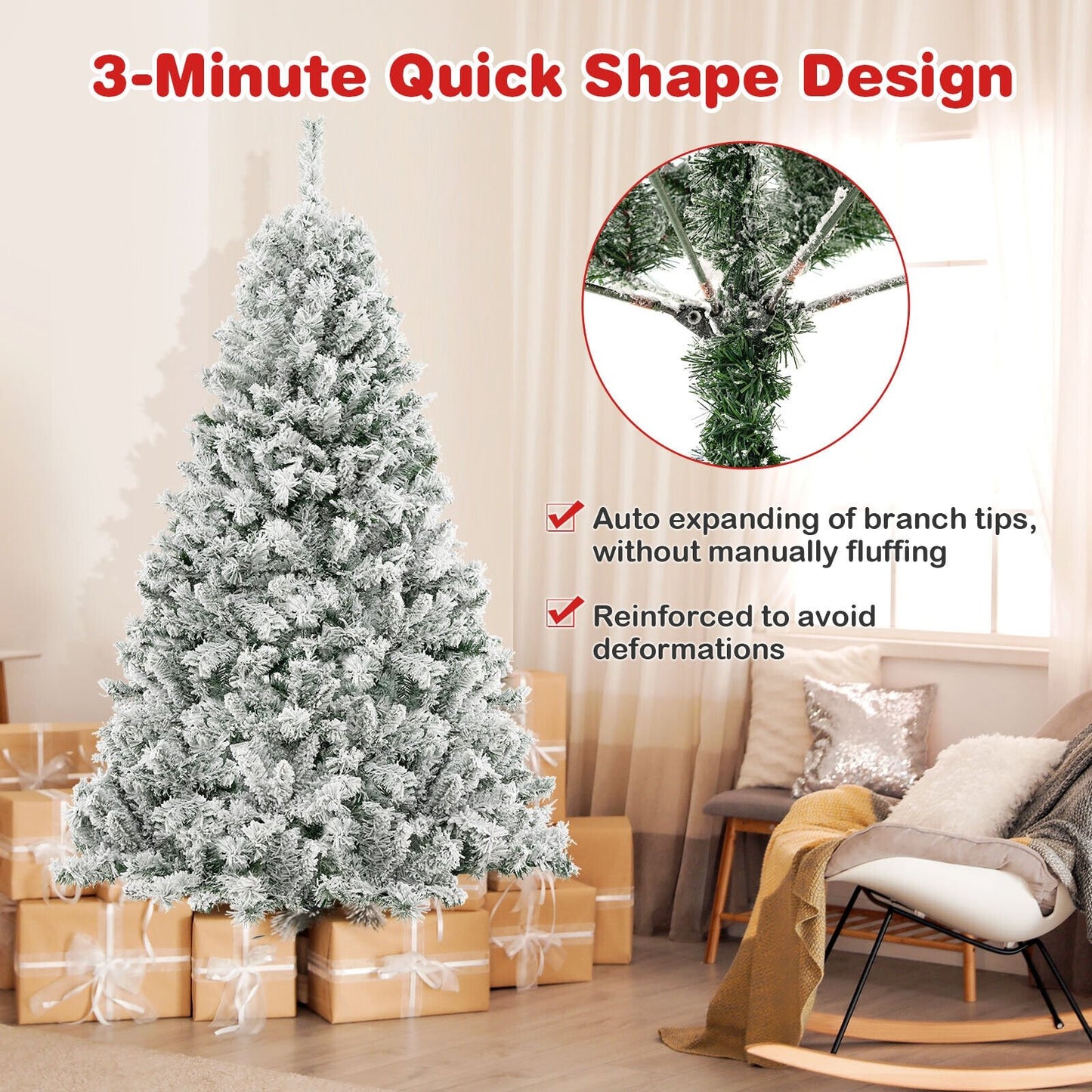 6/7/8 Feet Artificial Xmas Tree 3-Minute Quick Shape-6 ft Christmas Tree   at Gallery Canada