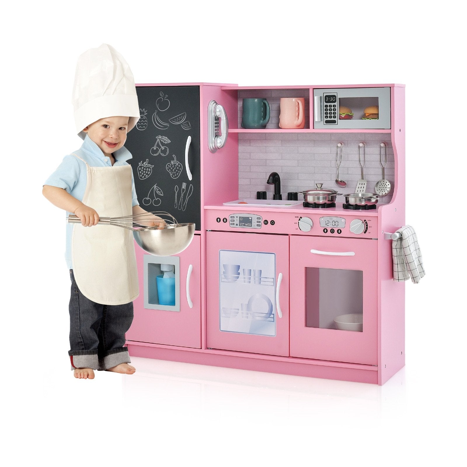 Toddler Pretend Play Kitchen for Boys and Girls 3-6 Years Old, Pink Play Kitchen Sets   at Gallery Canada