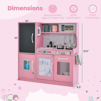 Toddler Pretend Play Kitchen for Boys and Girls 3-6 Years Old, Pink Play Kitchen Sets   at Gallery Canada