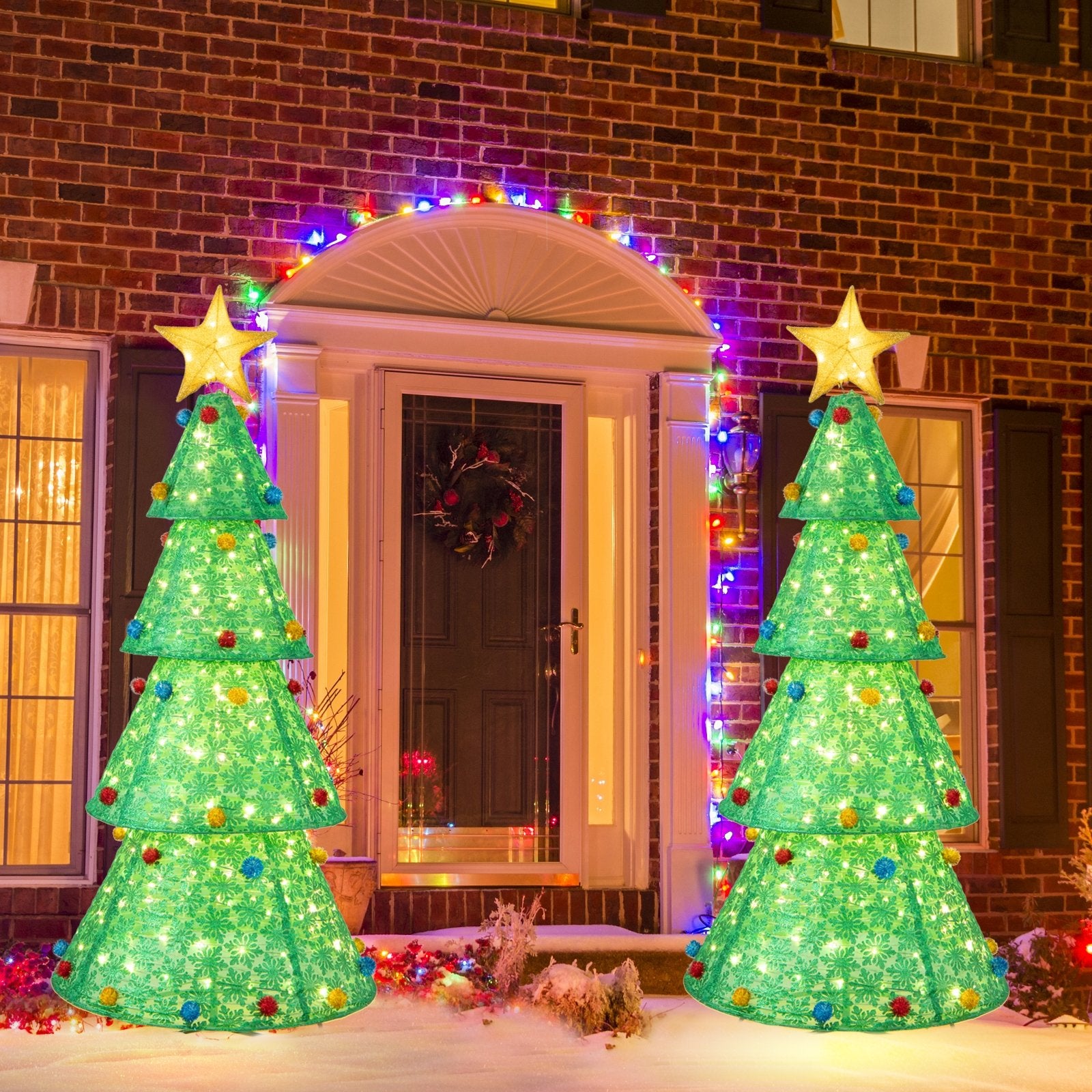 Pop-Up Christmas Tree with 200 Warm White LED Lights for Indoors & Outdoors, Green Christmas Tree   at Gallery Canada