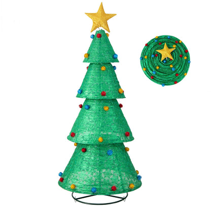 Pop-Up Christmas Tree with 200 Warm White LED Lights for Indoors & Outdoors, Green Christmas Tree   at Gallery Canada