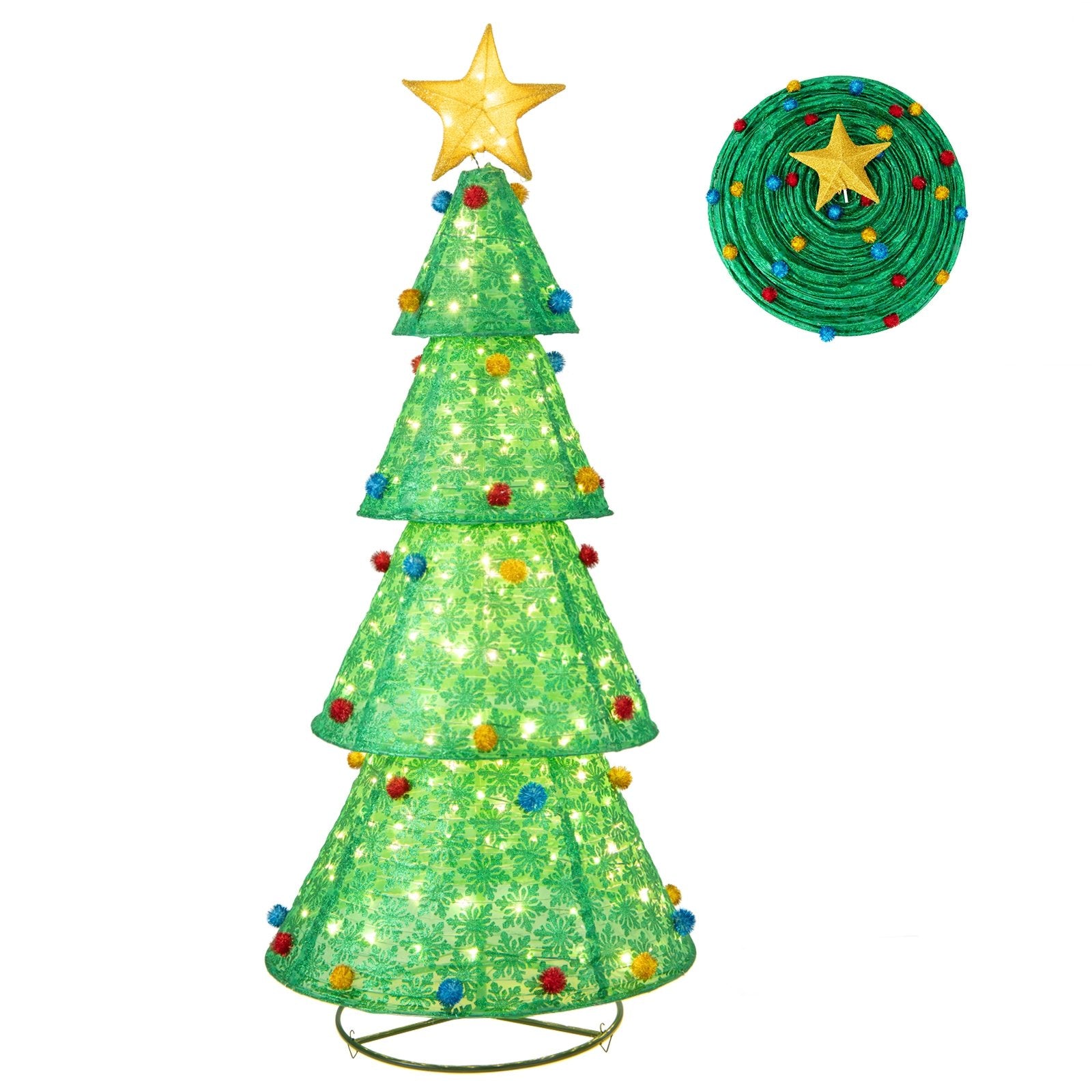 Pop-Up Christmas Tree with 200 Warm White LED Lights for Indoors & Outdoors, Green Christmas Tree   at Gallery Canada