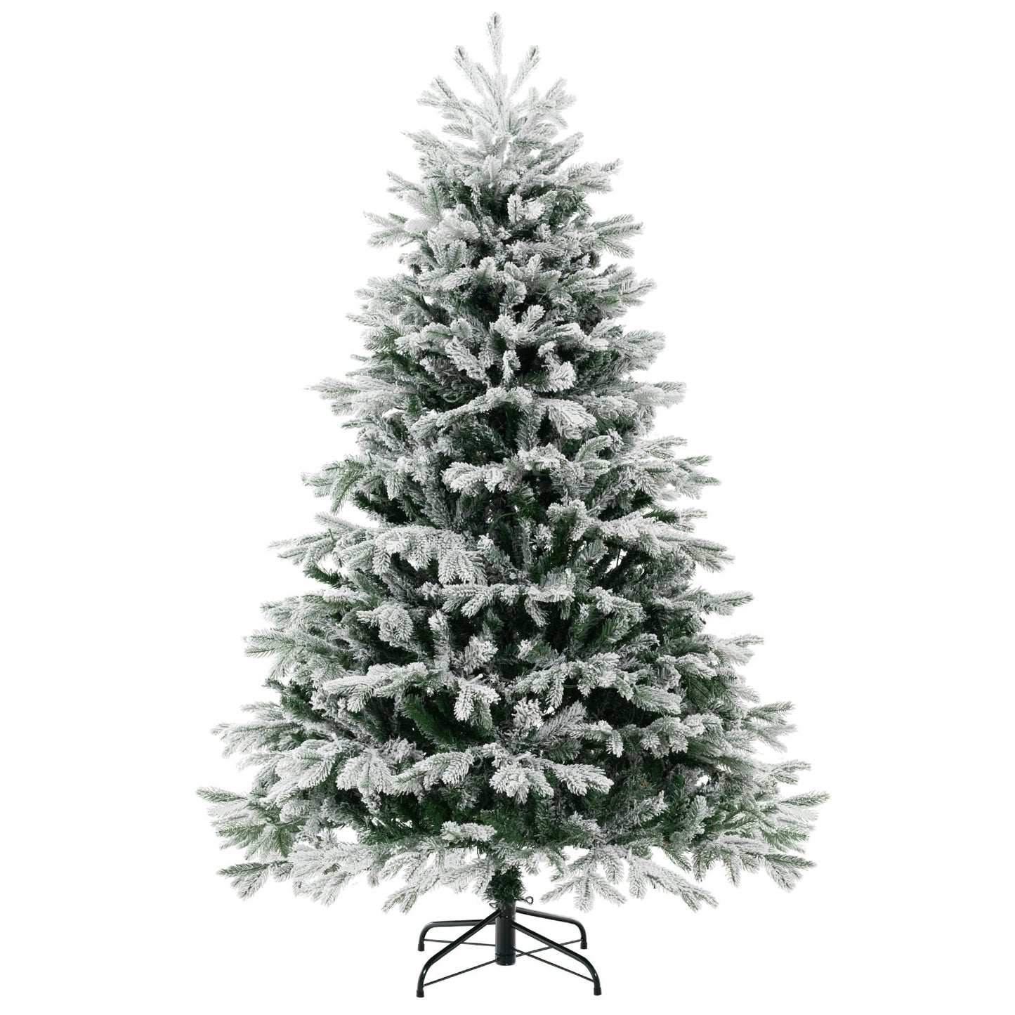 4.5/6/7 FT Artificial Pre-Lit Christmas Tree Hinged Xmas Tree with Warm White LED lights-6 ft, White Christmas Tree   at Gallery Canada