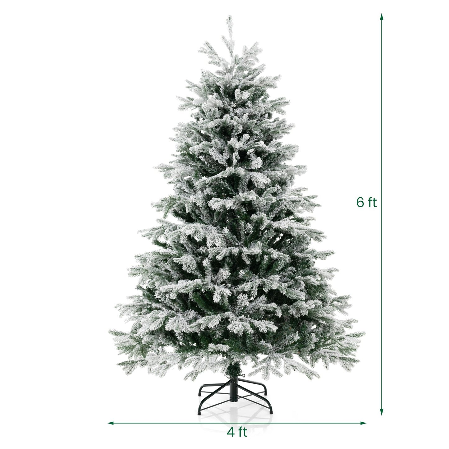 4.5/6/7 FT Artificial Pre-Lit Christmas Tree Hinged Xmas Tree with Warm White LED lights-6 ft, White Christmas Tree   at Gallery Canada