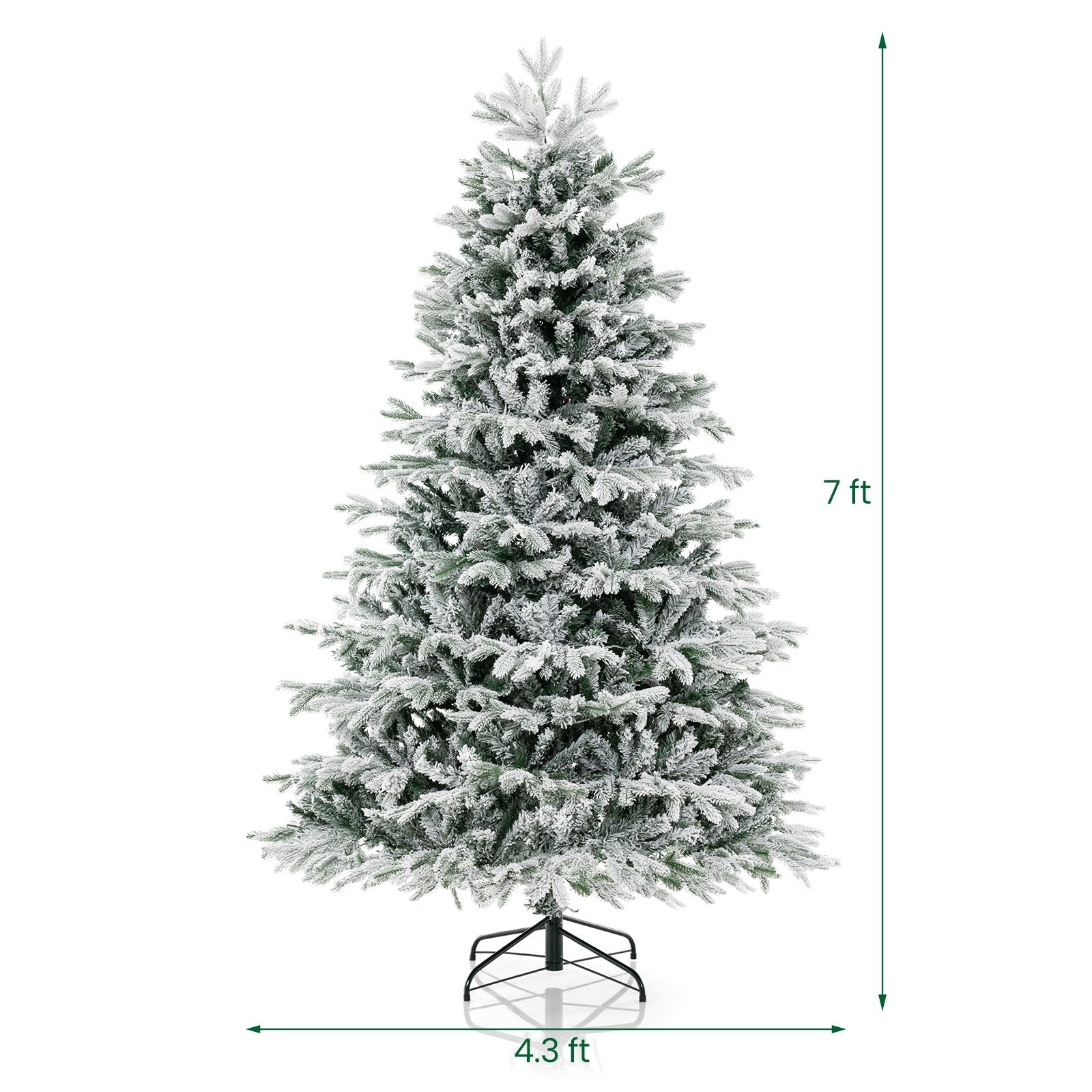 4.5/6/7 FT Artificial Pre-Lit Christmas Tree Hinged Xmas Tree with Warm White LED lights-7 ft, White Christmas Tree   at Gallery Canada