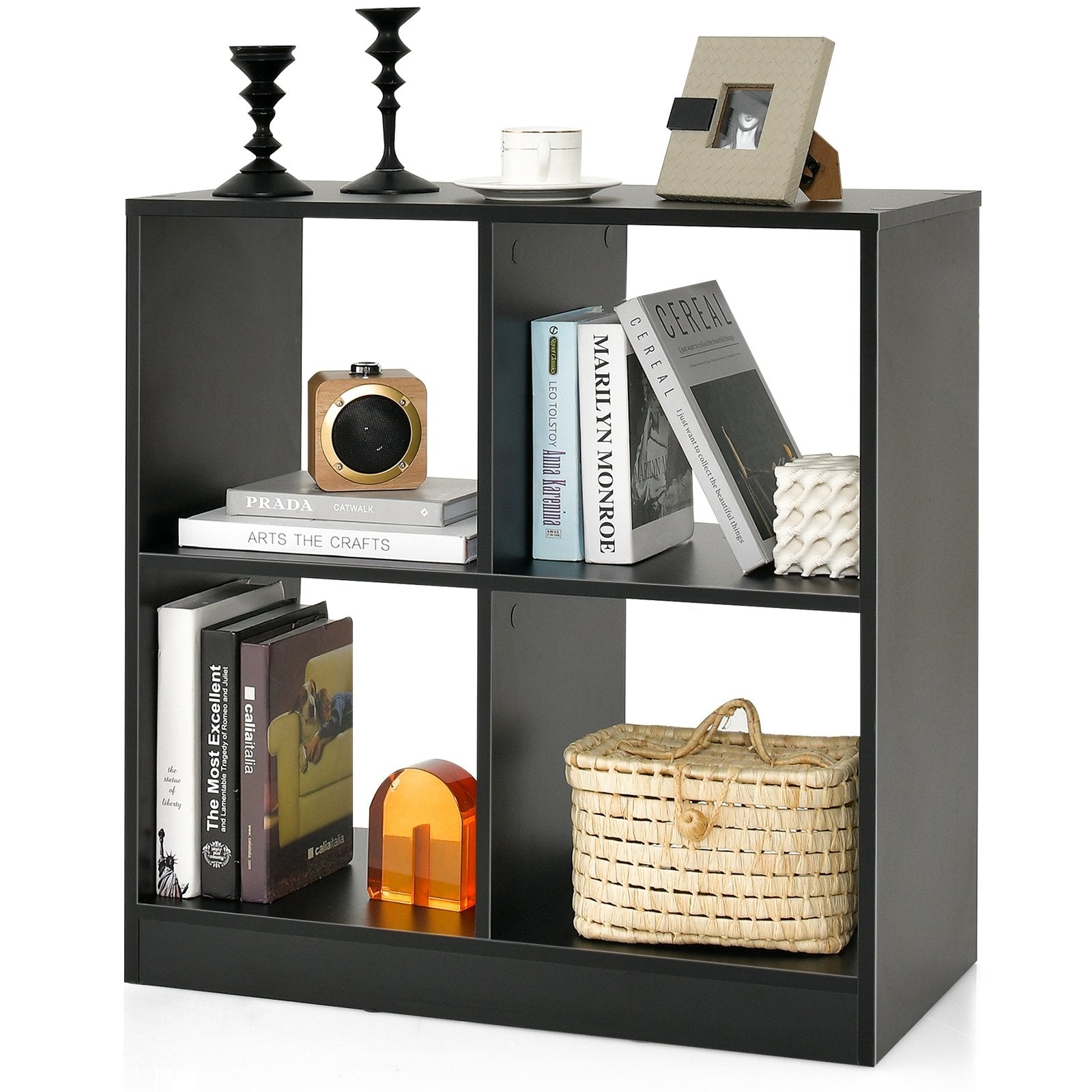 4-Cube Kids Bookcase with Open Shelves, Black Bookcases   at Gallery Canada