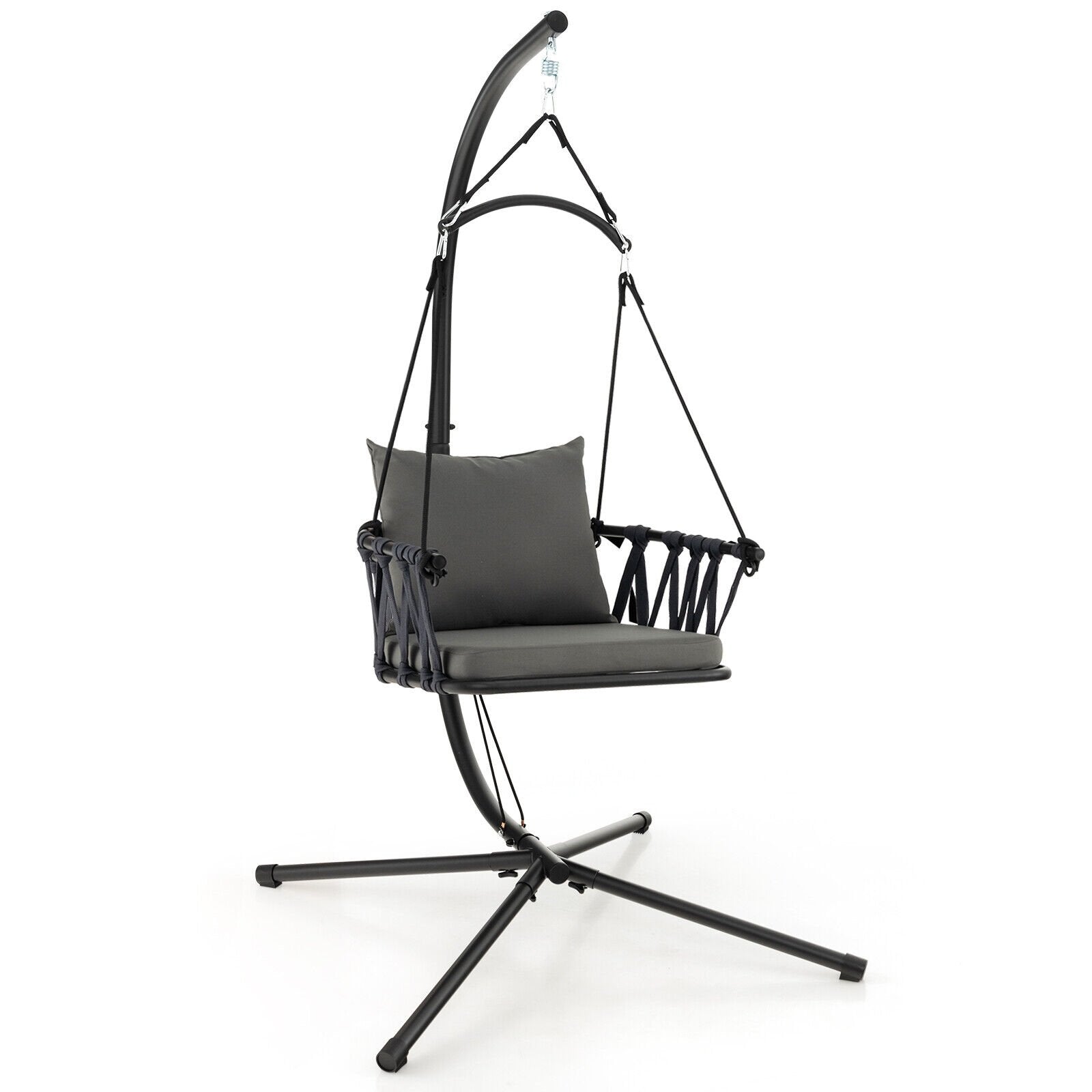 Hanging Swing Chair with Stand, Gray Porch Swings   at Gallery Canada