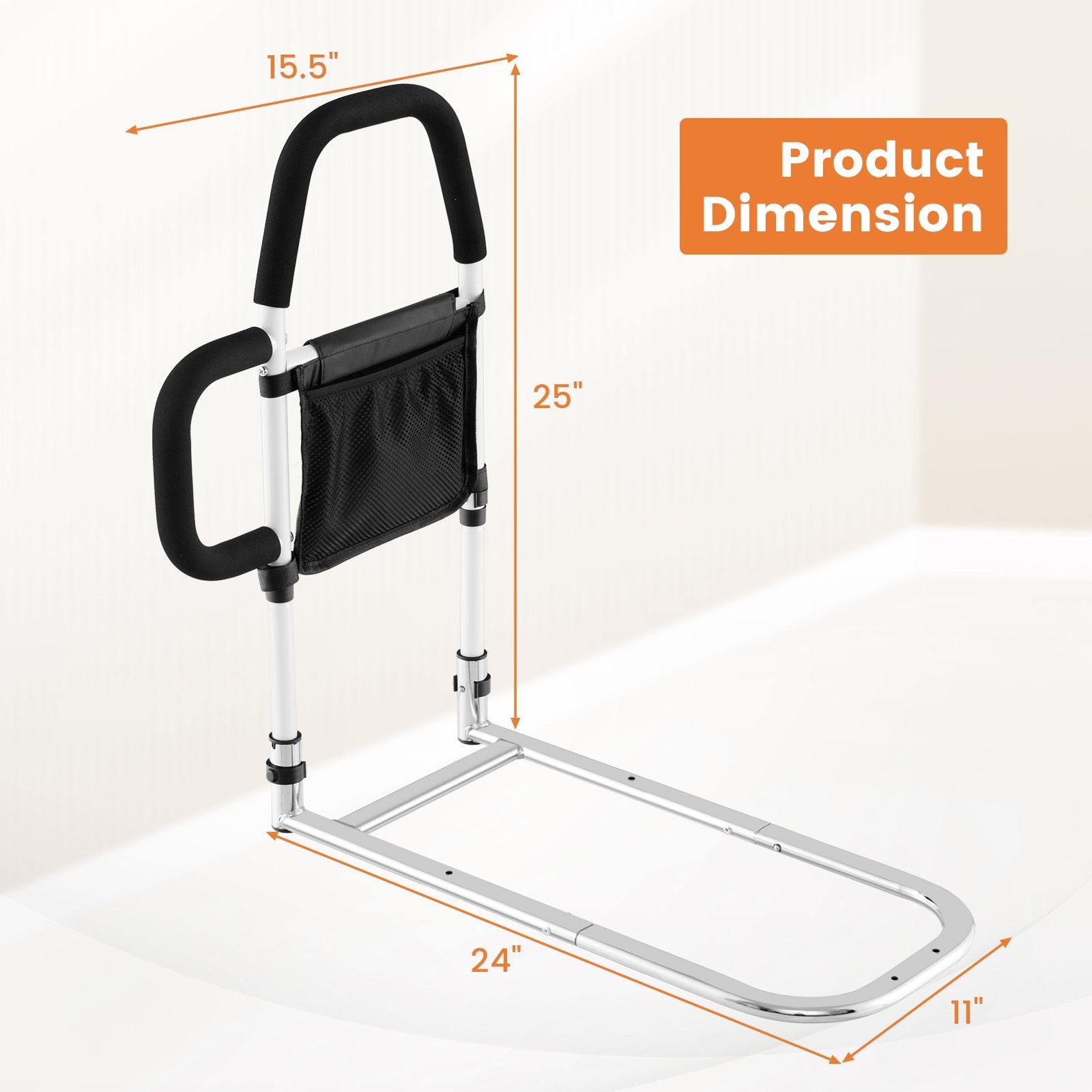 Safety Bed Assist Rail with Dual Handrail, White Health Care   at Gallery Canada