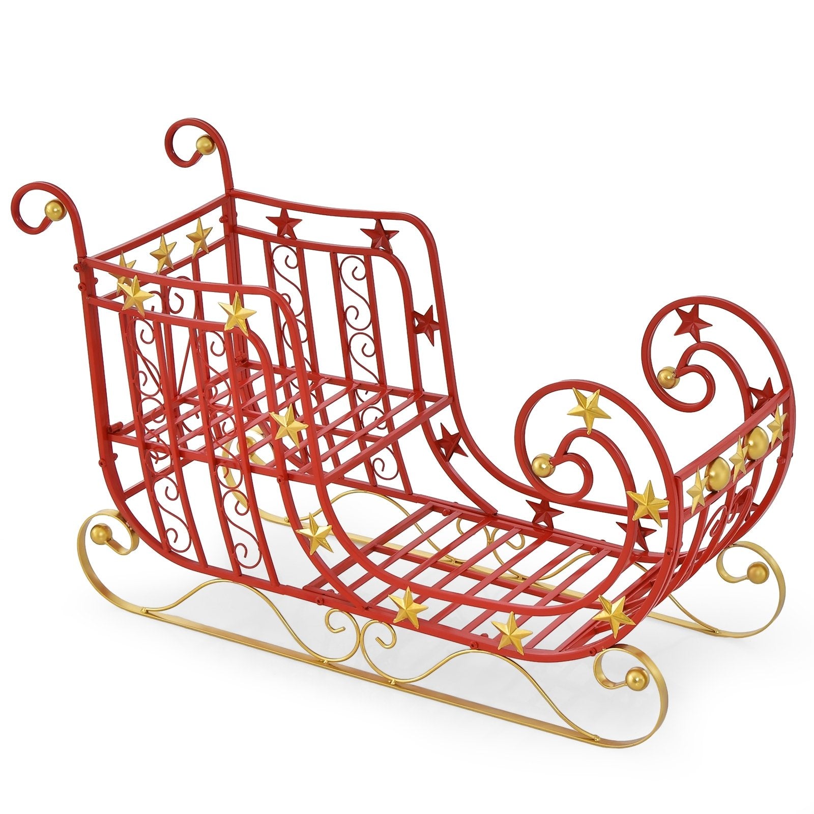 Metal Christmas Santa Sleigh with Large Cargo Area for Gifts, Red Christmas Decor & Accessories   at Gallery Canada