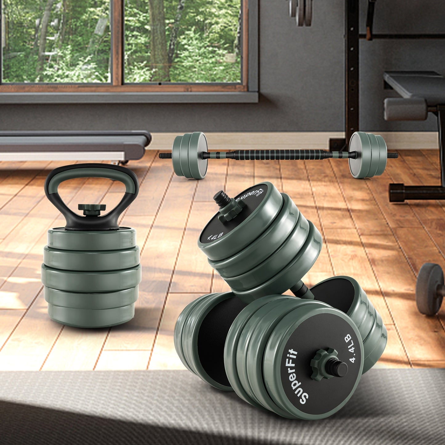 4 in 1 Adjustable Weight Dumbbell Set, Black Dumbbells   at Gallery Canada