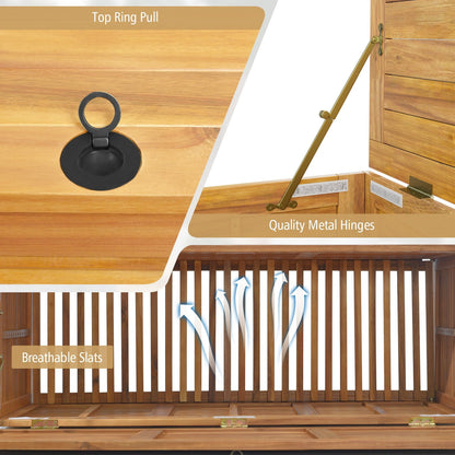 Rolling Patio Wooden Deck Box with 2 Wheelsand Side Handle for Outdoor, Natural Sheds & Outdoor Storage   at Gallery Canada