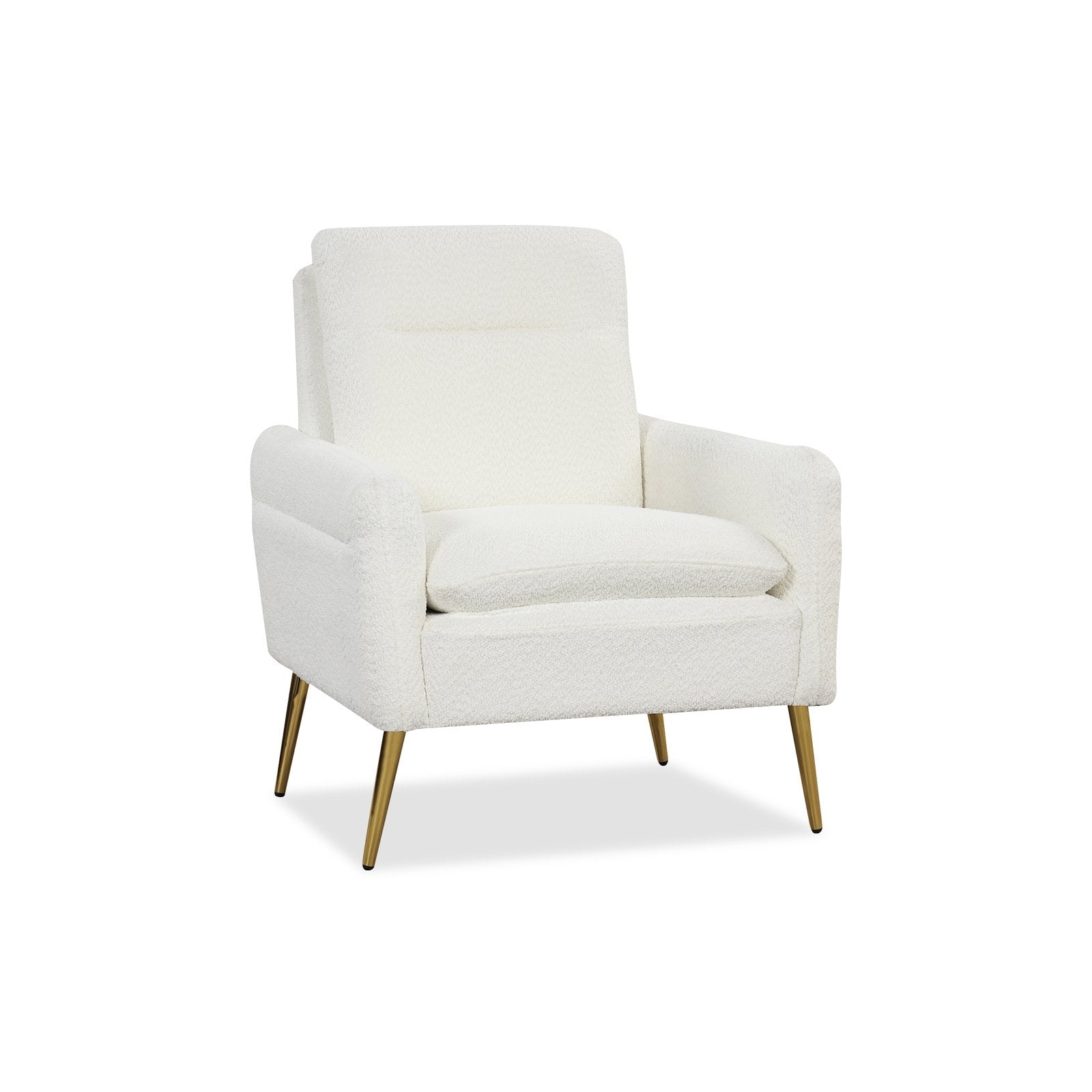 Upholstered Sherpa Modern Accent Armchair for Living Room, White Accent Chairs   at Gallery Canada