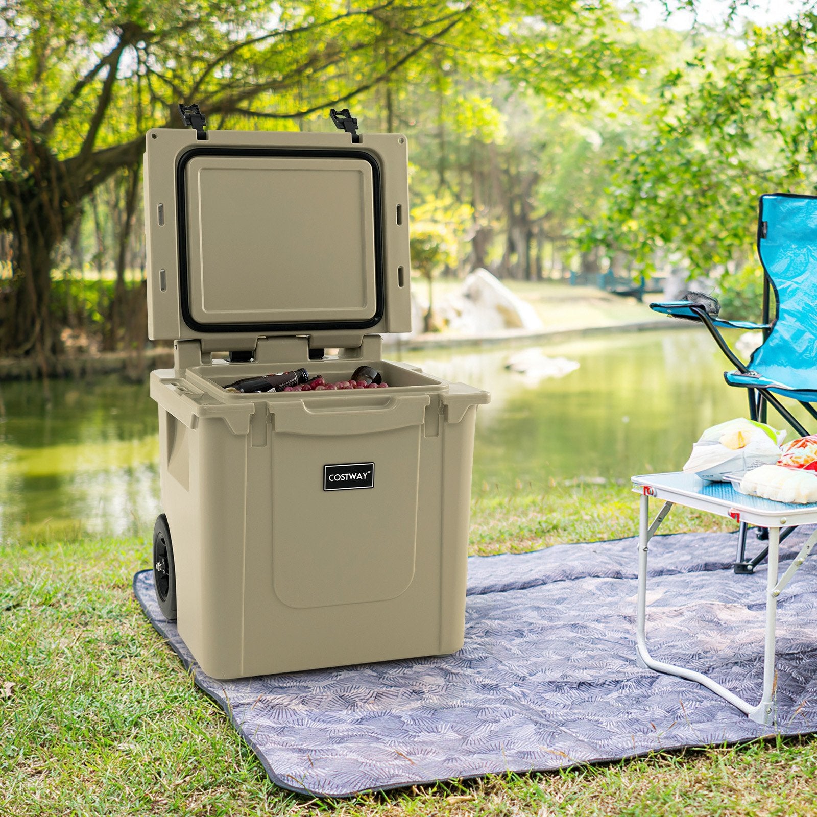 45 Quart Cooler Towable Ice Chest, Brown Freezers   at Gallery Canada