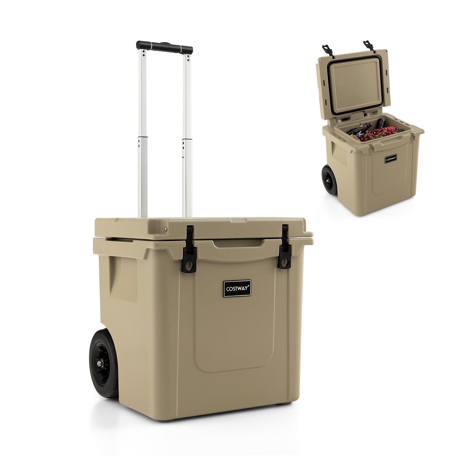 45 Quart Cooler Towable Ice Chest, Brown Freezers   at Gallery Canada