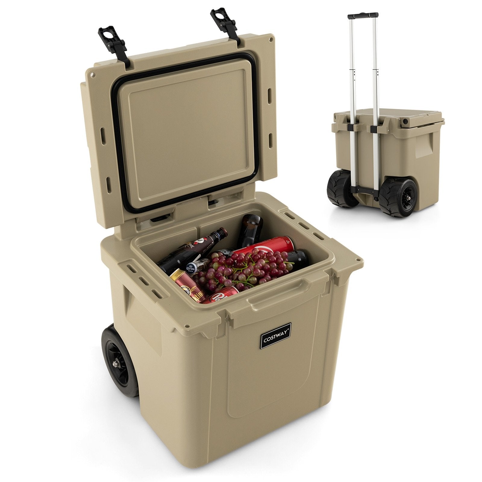 45 Quart Cooler Towable Ice Chest, Brown Freezers   at Gallery Canada