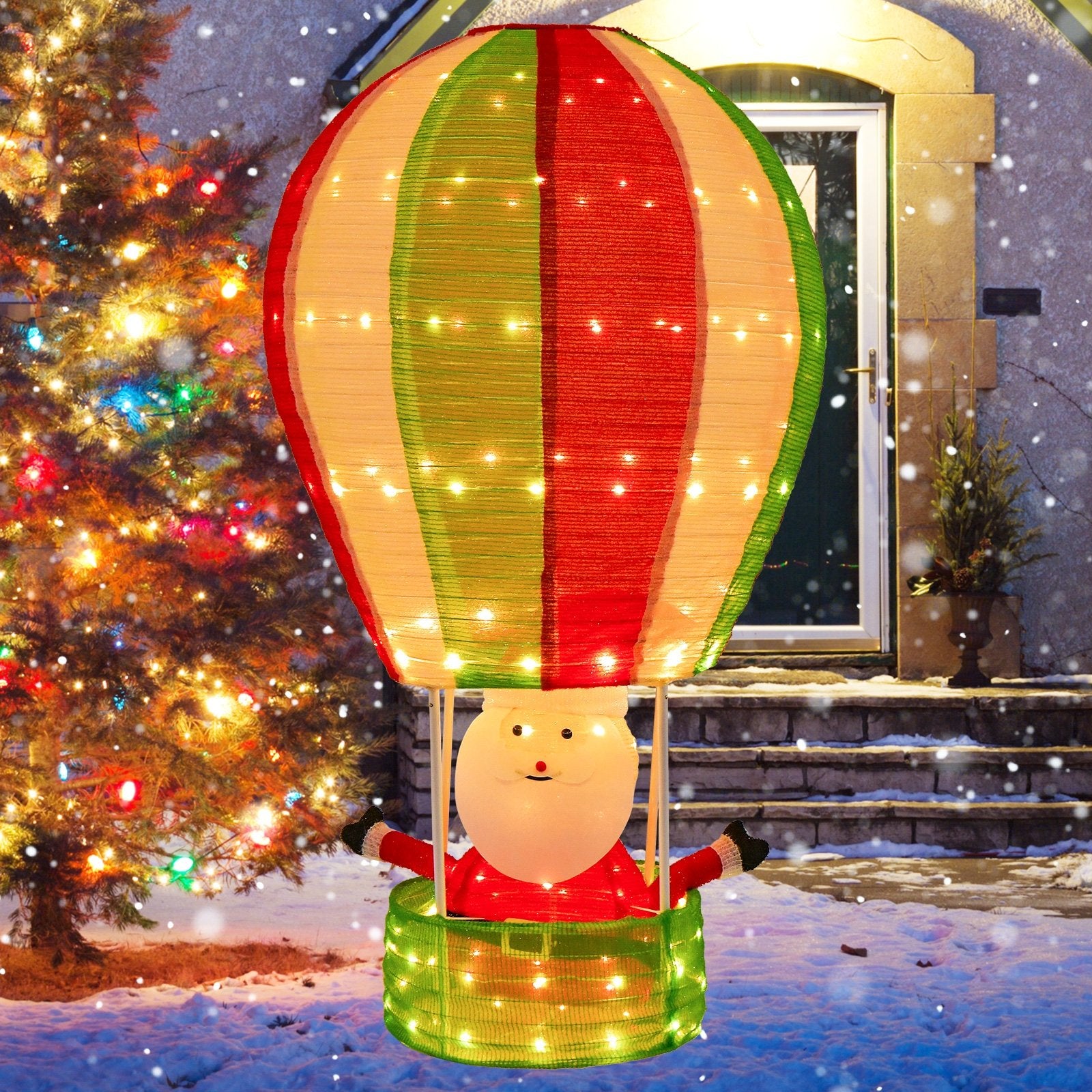 4.5 Feet Christmas Santa Claus with Hot Air Balloon, Multicolor Christmas Decor & Accessories   at Gallery Canada