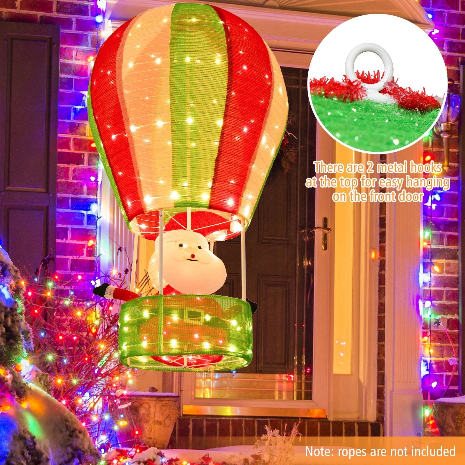 4.5 Feet Christmas Santa Claus with Hot Air Balloon, Multicolor Christmas Decor & Accessories   at Gallery Canada