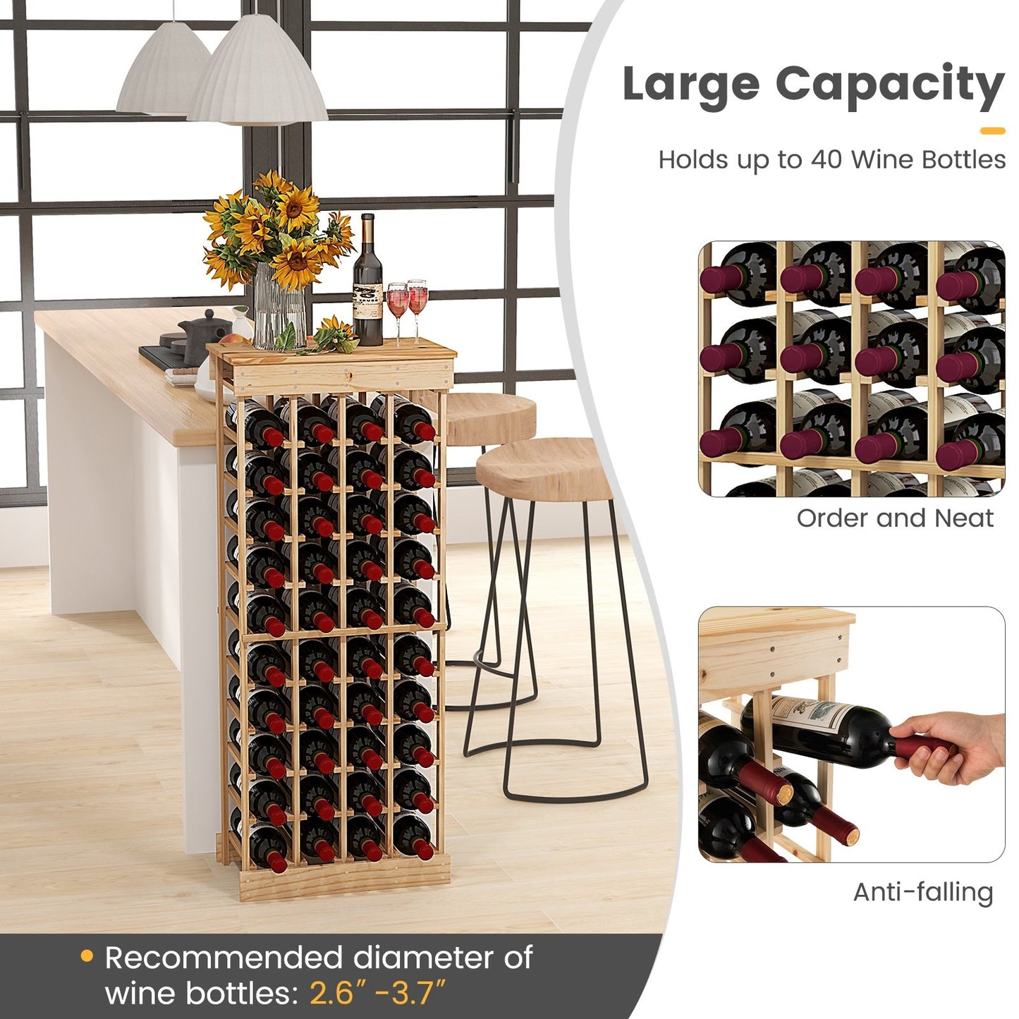 40 Bottles Modular Wine Rack Wine Racks   at Gallery Canada