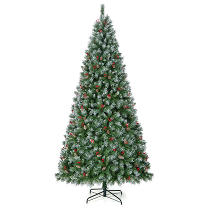 Hinged Christmas Tree with PVC Branch Tips and Warm White LED Lights-9 ft, Green Christmas Tree   at Gallery Canada