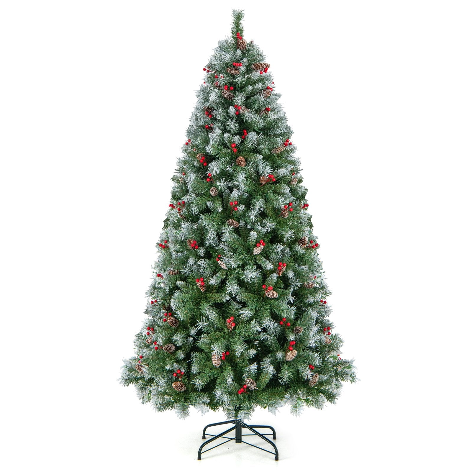 Hinged Christmas Tree with PVC Branch Tips and Warm White LED Lights-7.5 ft, Green Christmas Tree   at Gallery Canada