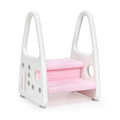 Kids Step Stool Learning Helper with Armrest for Kitchen Toilet Potty Training, Pink Toddler & Kids Furniture   at Gallery Canada