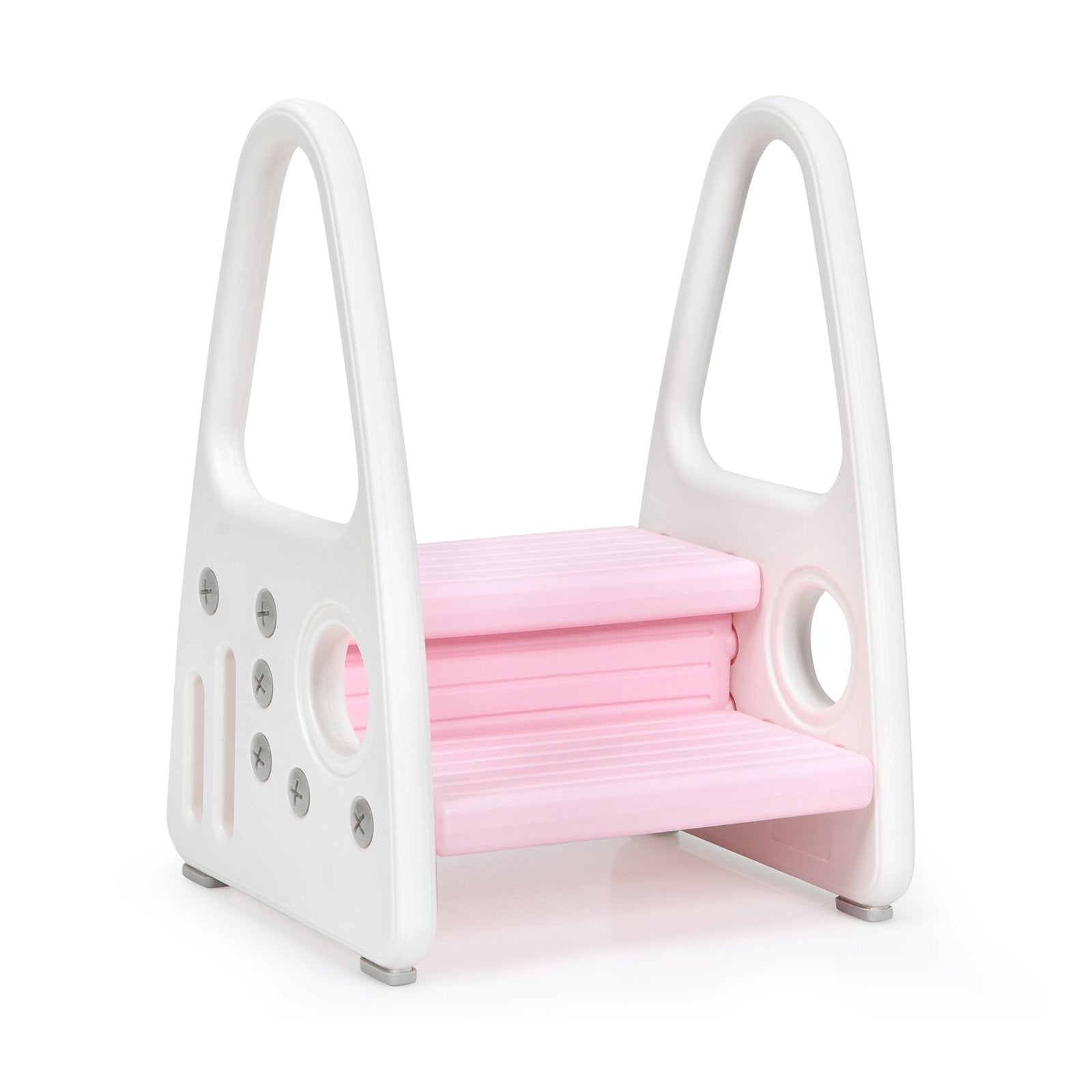 Kids Step Stool Learning Helper with Armrest for Kitchen Toilet Potty Training, Pink Toddler & Kids Furniture Pink at Gallery Canada