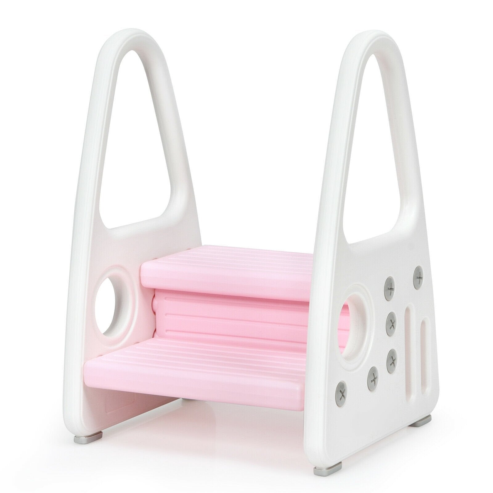 Kids Step Stool Learning Helper with Armrest for Kitchen Toilet Potty Training, Pink Toddler & Kids Furniture   at Gallery Canada